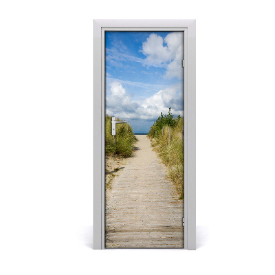 Autocollant De Porte Le Chemin De La Plage Tulup Fr