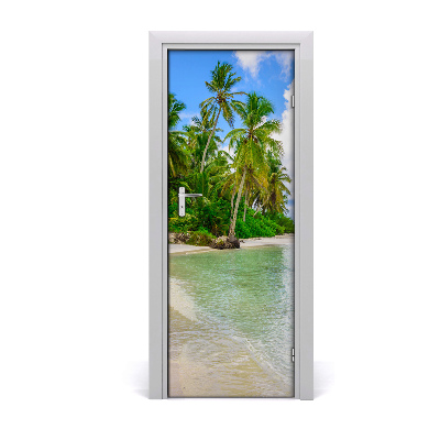 Autocollant De Porte Plage Tropicale Tulup Fr