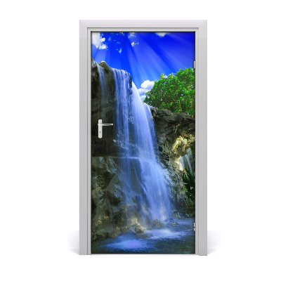 Autocollant De Porte Paysages Chute D Eau Tulup Fr