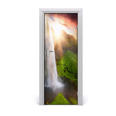 Autocollant De Porte Paysages Chute D Eau Tulup Fr