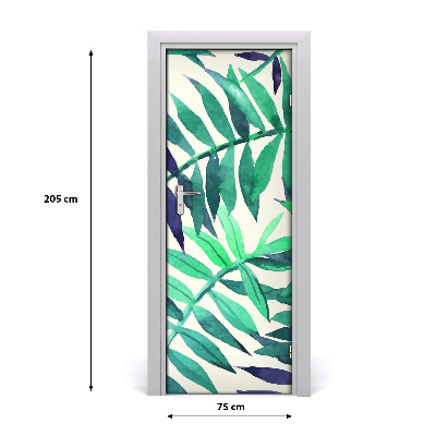 Autocollant De Porte Feuilles Tropicales Tulup Fr