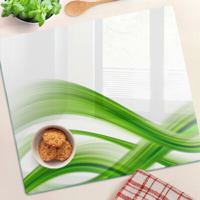 Planche à découper verre Vagues abstraites vertes