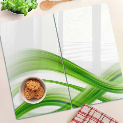 Planche à découper verre Vagues abstraites vertes
