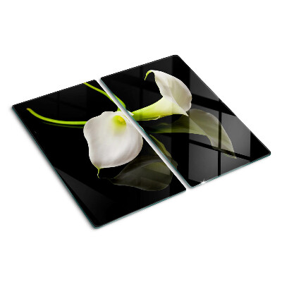 Planche à découper en verre Lys sur fond noir