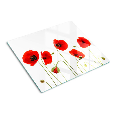 Planche à découper verre Motif de fleur de pavot