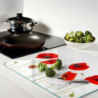 Planche à découper verre Motif de fleur de pavot