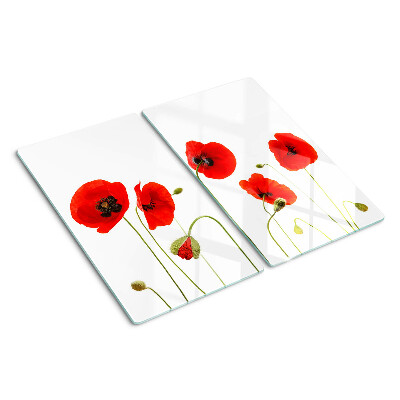 Planche à découper verre Motif de fleur de pavot