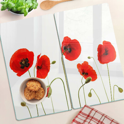 Planche à découper verre Motif de fleur de pavot