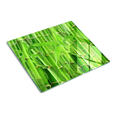 Planche à découper verre Feuilles et tiges de bambou