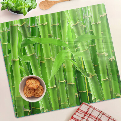 Planche à découper verre Feuilles et tiges de bambou