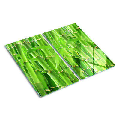 Planche à découper verre Feuilles et tiges de bambou