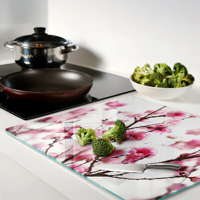 Planche à découper verre Fleurs de cerisier en fleurs