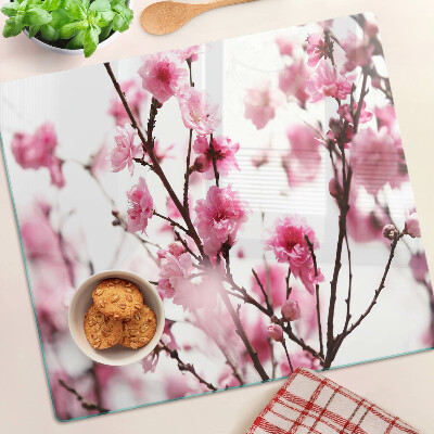 Planche à découper verre Fleurs de cerisier en fleurs