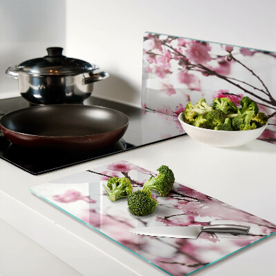 Planche à découper verre Fleurs de cerisier en fleurs
