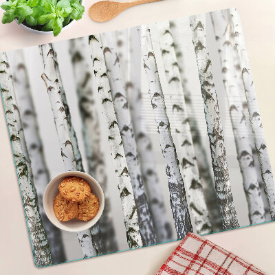 Planche à découper en verre Bouleaux blancs dans la forêt