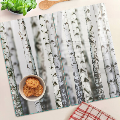 Planche à découper en verre Bouleaux blancs dans la forêt