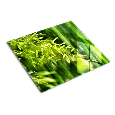 Planche à découper verre Feuilles de bambou et feuillage vert