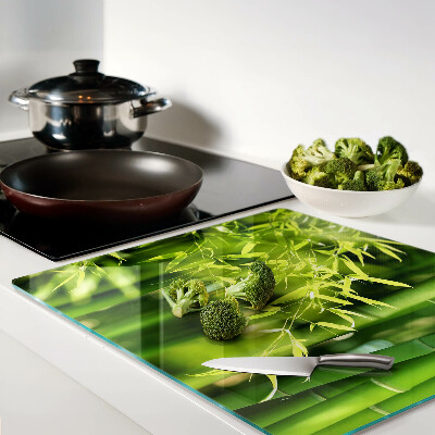 Planche à découper verre Feuilles de bambou et feuillage vert