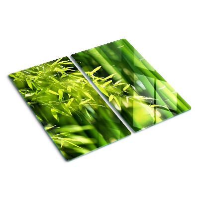 Planche à découper verre Feuilles de bambou et feuillage vert