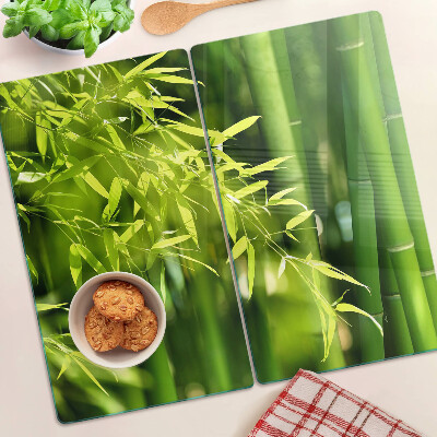 Planche à découper verre Feuilles de bambou et feuillage vert