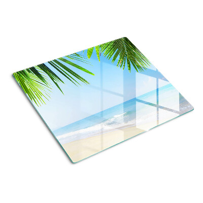 Planche à découper verre Plage tropicale avec palmiers