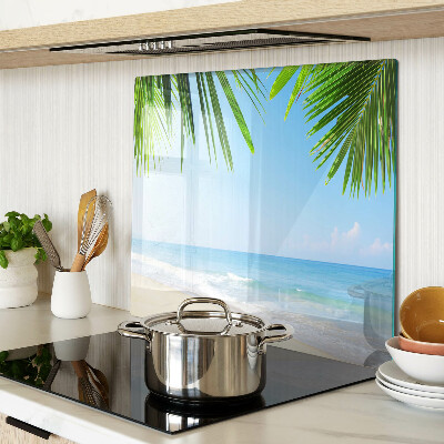 Planche à découper verre Plage tropicale avec palmiers