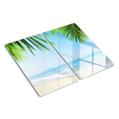 Planche à découper verre Plage tropicale avec palmiers