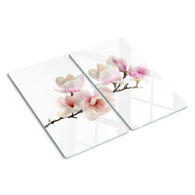 Planche à découper verre Fleurs de magnolia sur une branche