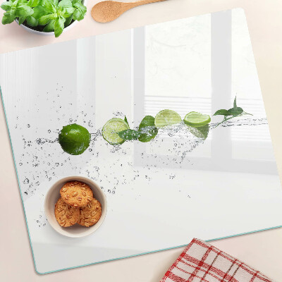 Planche à découper verre Citrons dans l'eau