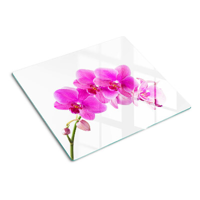 Planche à découper en verre Orchidées aux tons roses