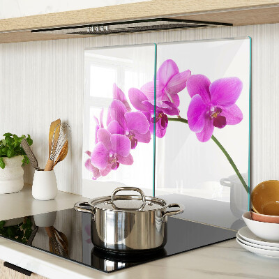 Planche à découper en verre Fleurs d'orchidées dans des tons de rose