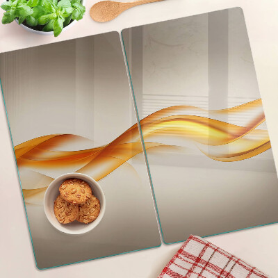 Planche à découper verre Des vagues aux nuances d'or