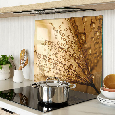 Planche à découper en verre Gouttes d'eau sur une plante