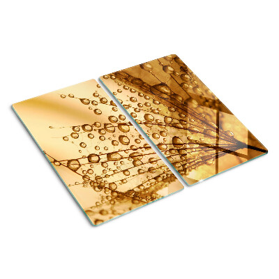 Planche à découper en verre Gouttes d'eau sur une plante