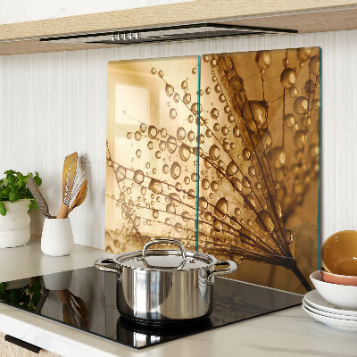 Planche à découper en verre Gouttes d'eau sur une plante