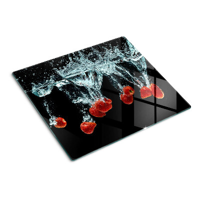 Planche à découper verre Fraises à l'eau