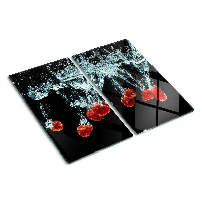 Planche à découper verre Fraises à l'eau