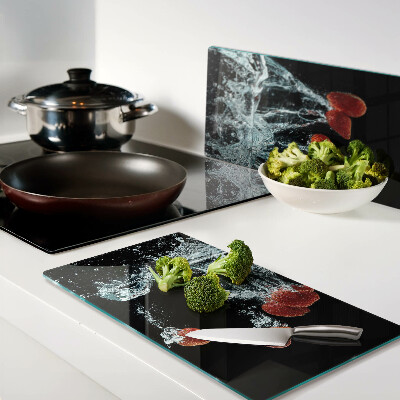 Planche à découper verre Fraises à l'eau