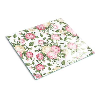 Planche à découper verre Motif floral de roses