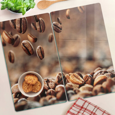 Planche à découper en verre Grains de café en mouvement