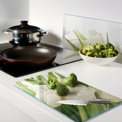 Planche à découper en verre Tulipes dans des gouttes d'eau