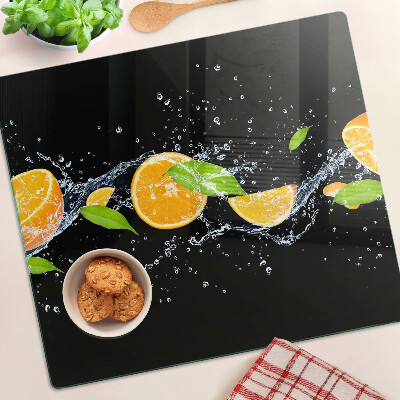 Planche à découper en verre Agrumes dans l'eau
