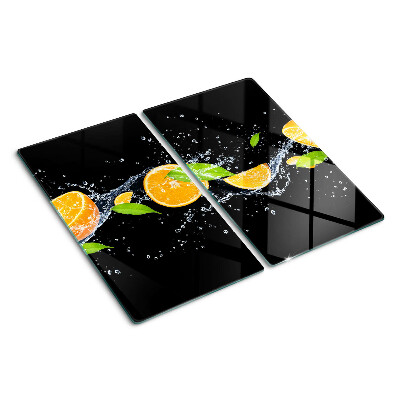 Planche à découper en verre Agrumes dans l'eau