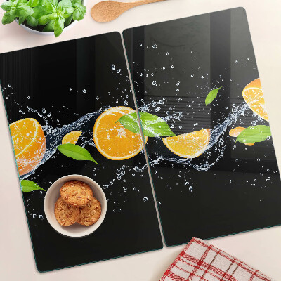 Planche à découper en verre Agrumes dans l'eau