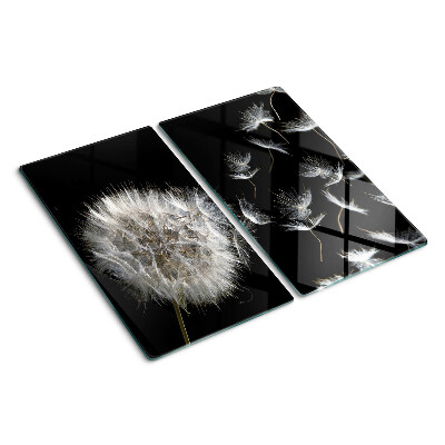 Planche à découper en verre Pissenlits sur fond noir