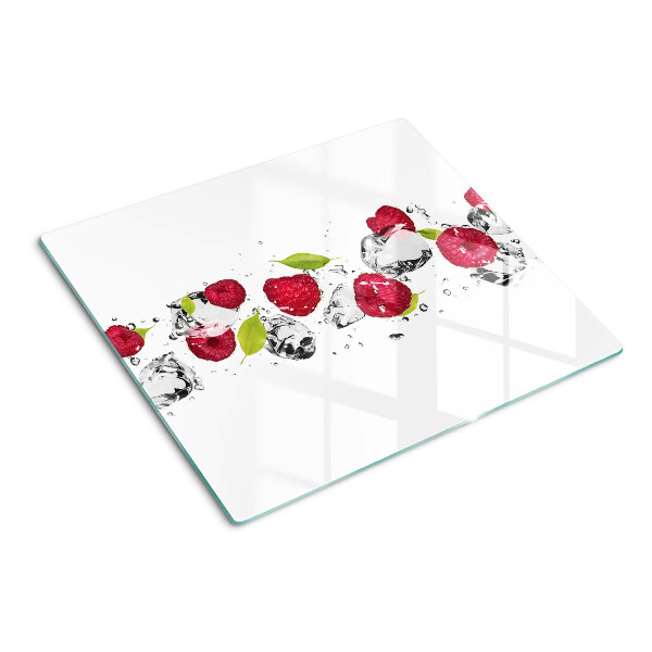 Planche à découper en verre Fraises avec glace