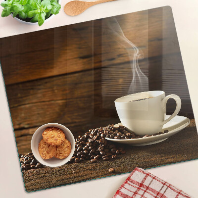 Planche à découper verre Café et une tasse