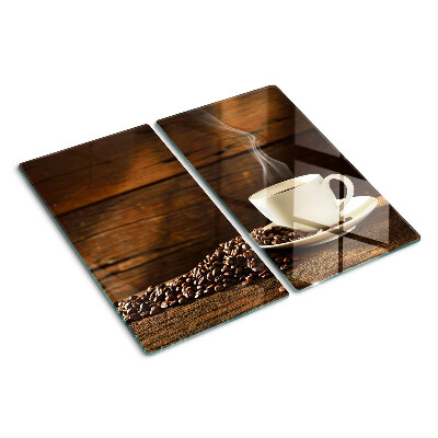Planche à découper verre Café et une tasse