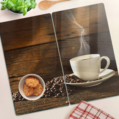 Planche à découper verre Café et une tasse