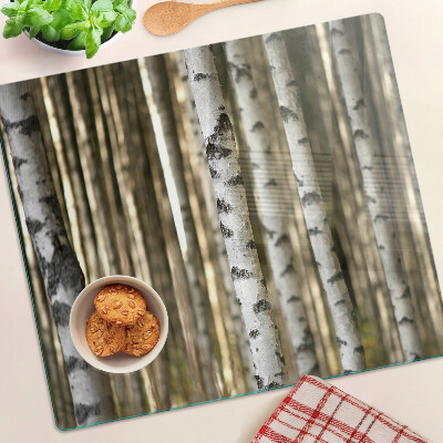 Planche à découper verre Bouleaux blancs dans la forêt